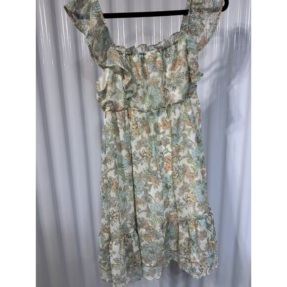 Rochelle’s Fashion Boutique Floral Ruffled Summer Dress Lined Size M - Picture 3 of 5